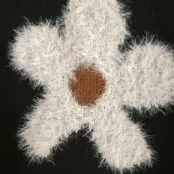 Floral Black Sweater, Size L - Picture 2 of 4